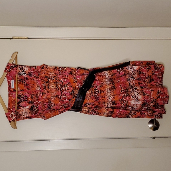 Calvin Klein Snakeskin Print Fit & Flare Dress - Picture 1 of 4